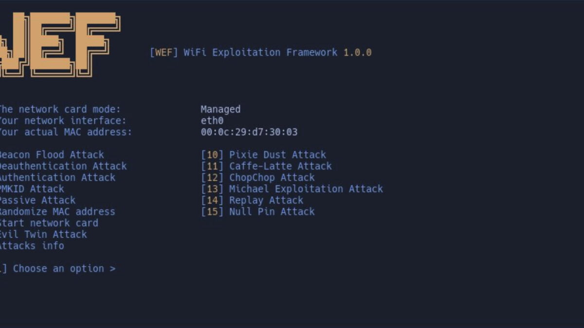 WEF | Time to get familiar with Wi-Fi Exploitation Framework